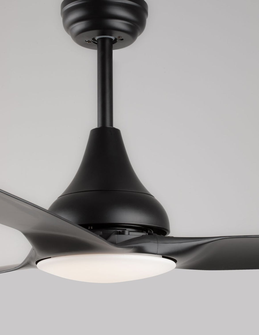 Ventilateur de plafond lumineux Samoa noir, verre