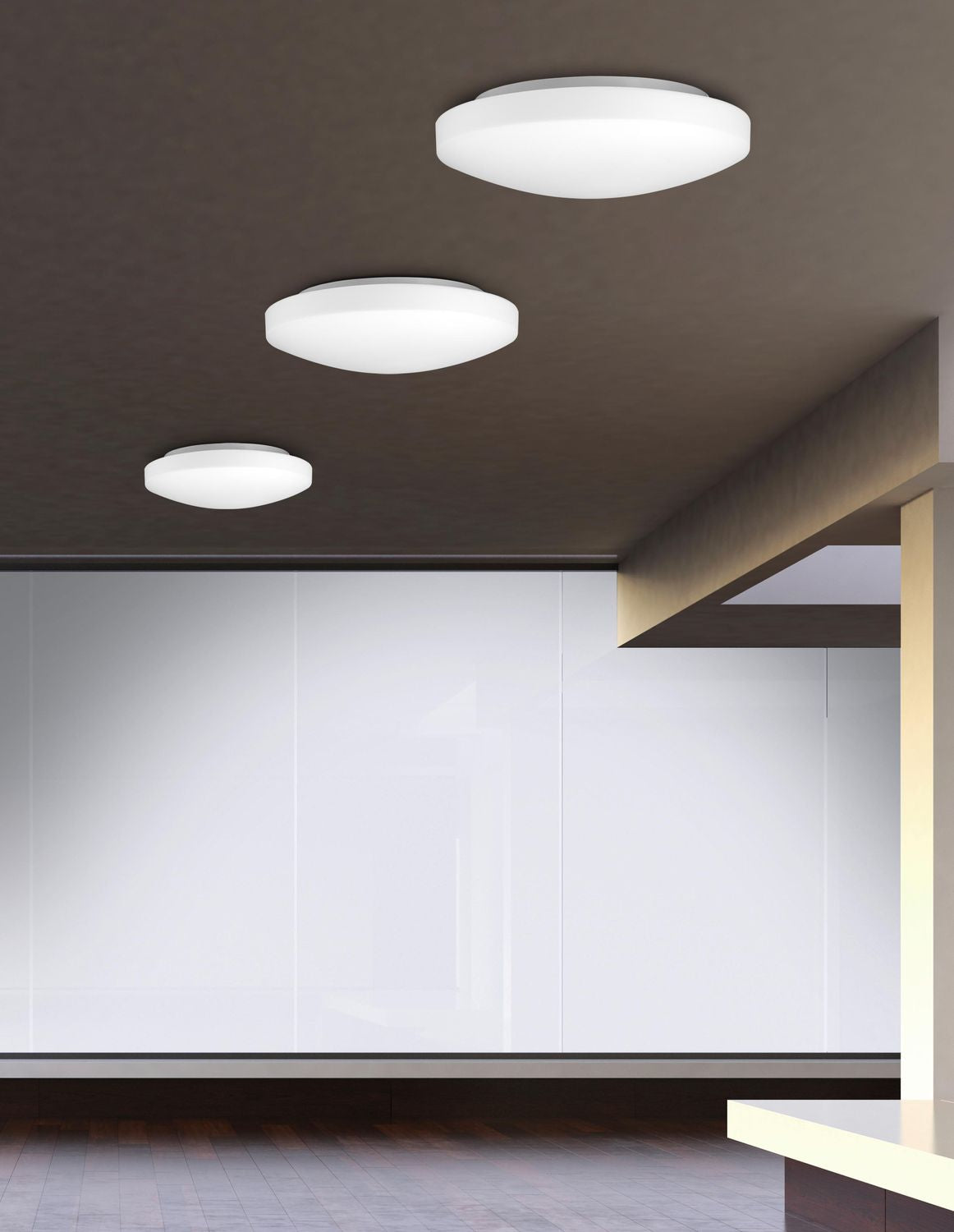 Plafonnier IVI blanc, verre