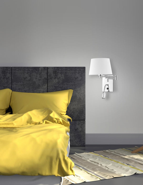 Applique murale Cingo 2 lumières chromée, tissu
