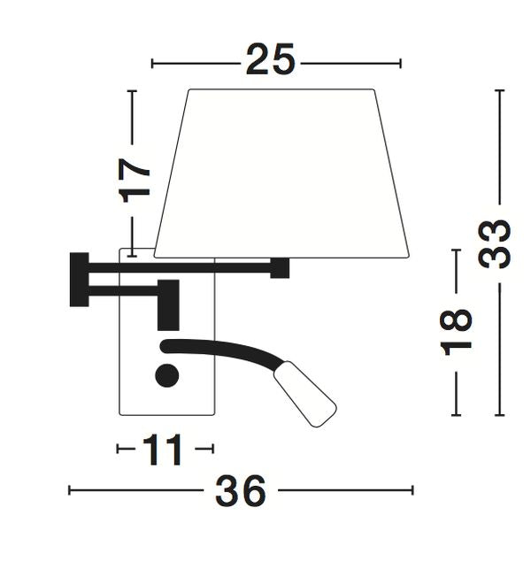 Applique murale Cingo 2 lumières chromée, tissu