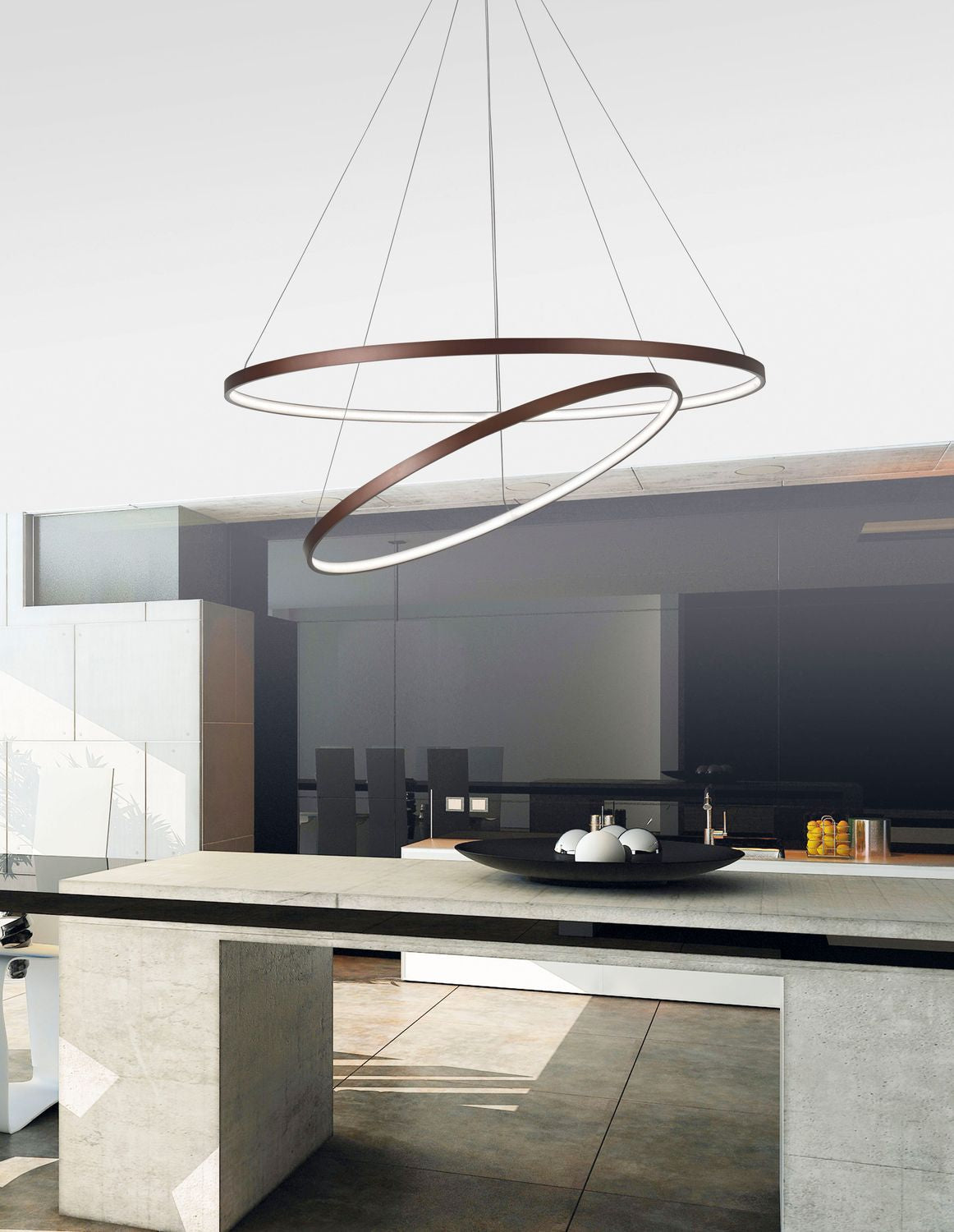 Suspension Ferrol marron, H 130 cm