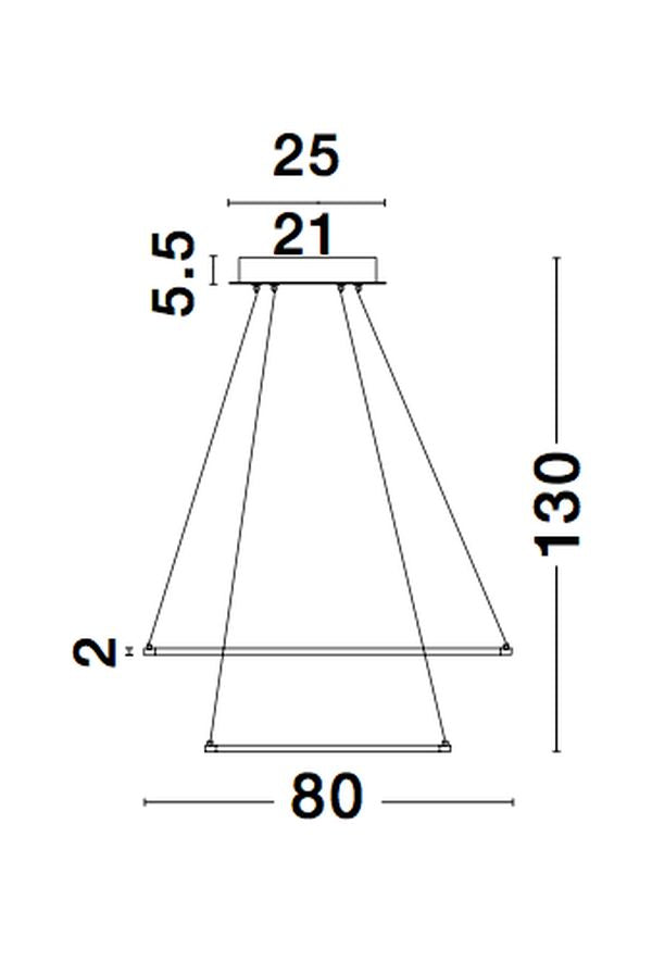 Suspension Ferrol marron, H 130 cm