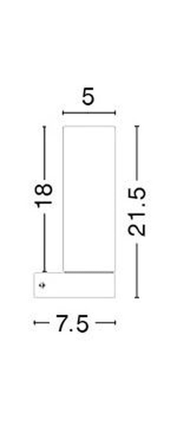 Schéma de dimensions de l'applique murale avec hauteur, largeur et profondeur indiquées en centimètres