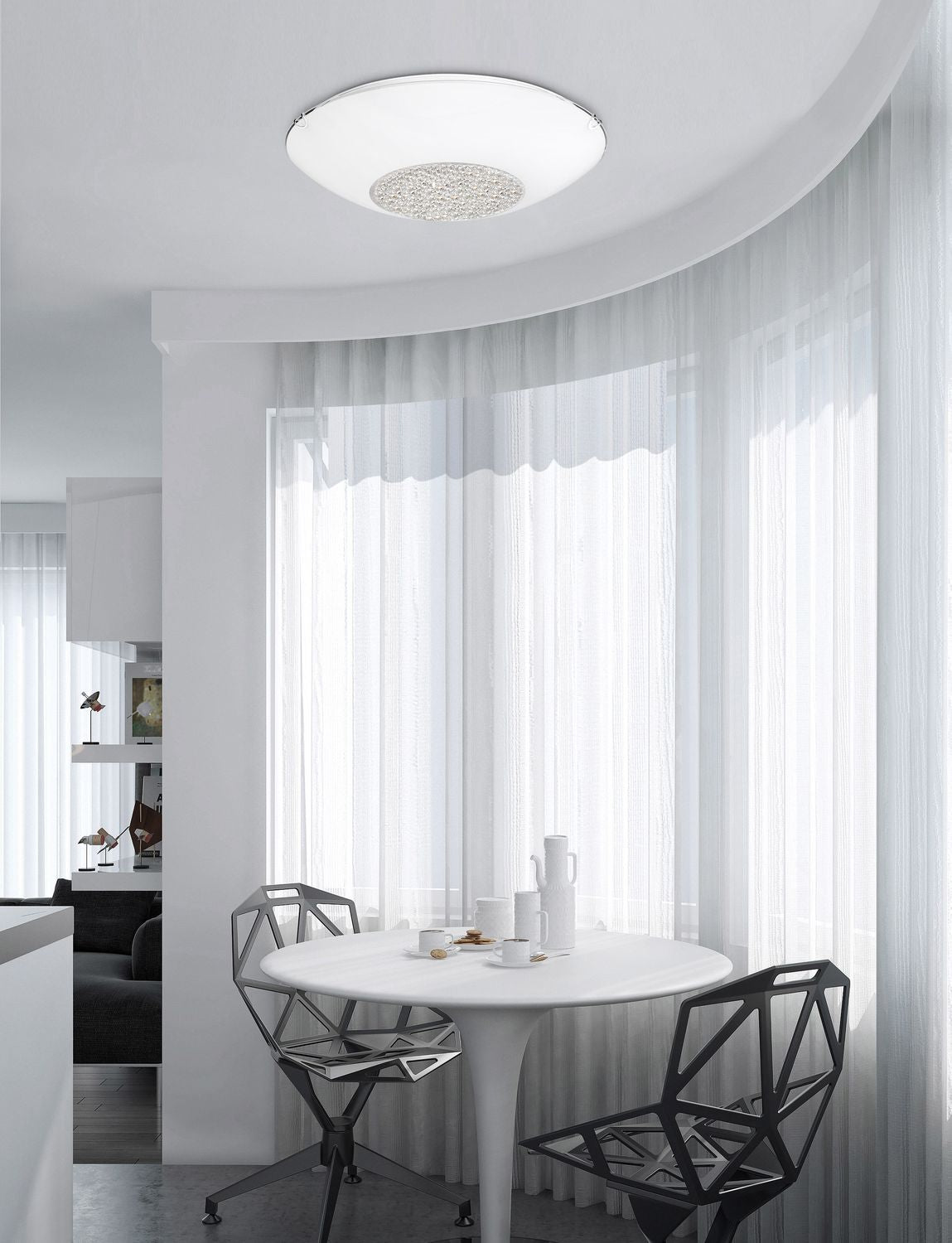 Plafonnier ERA 3 lumières blanc, cristal