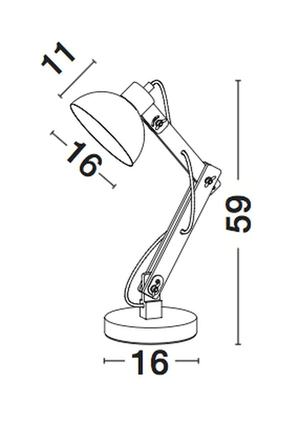 Lampe à poser Lila blanche, bois