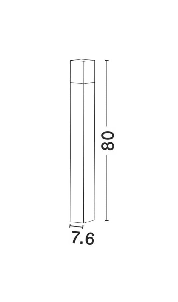 Borne extérieure Stick grise, H 80 cm