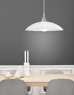 Suspension Shell blanche, verre