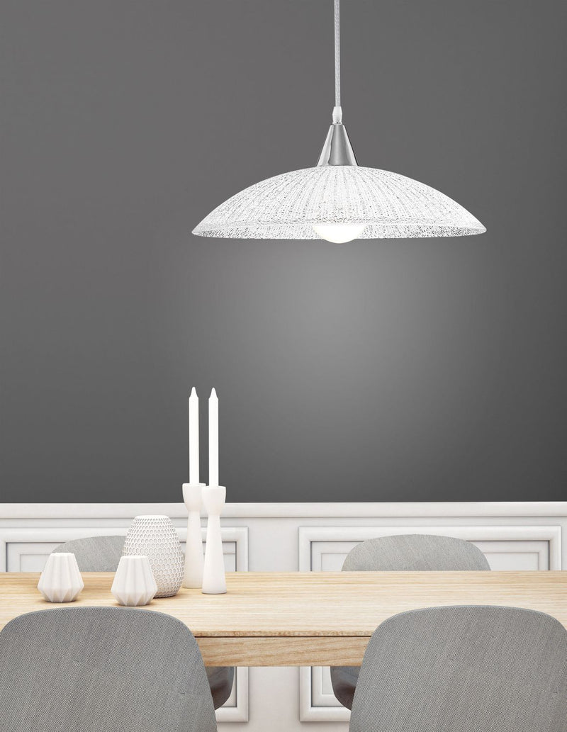 Suspension Shell blanche, verre