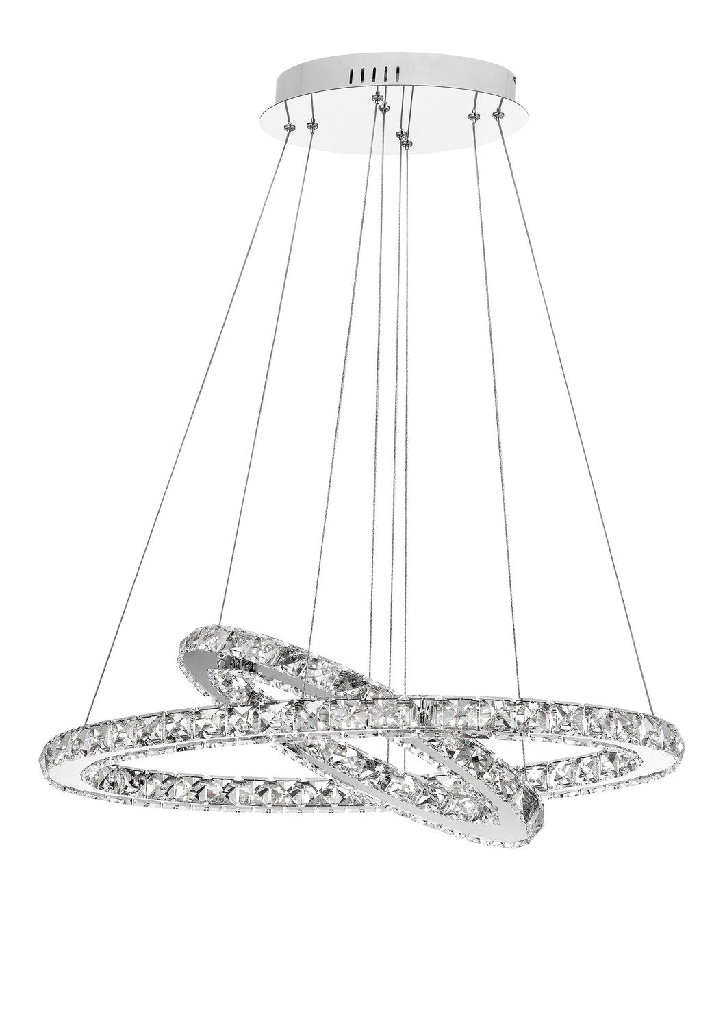 Suspension Celine chromée, cristal (7403001)