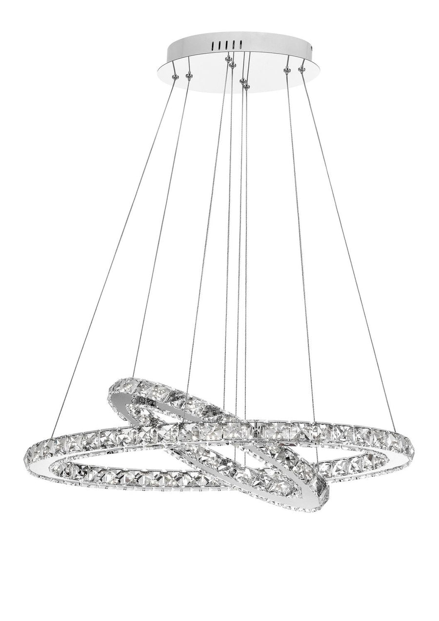 Suspension Celine chromée, cristal (7403001)
