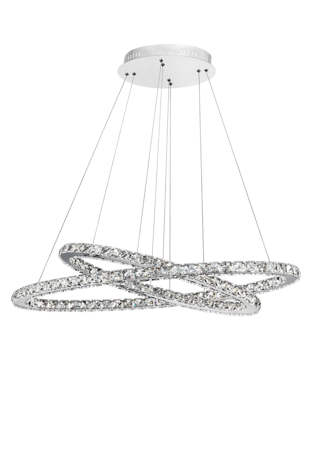 Suspension Celine chromée, cristal (7403002)