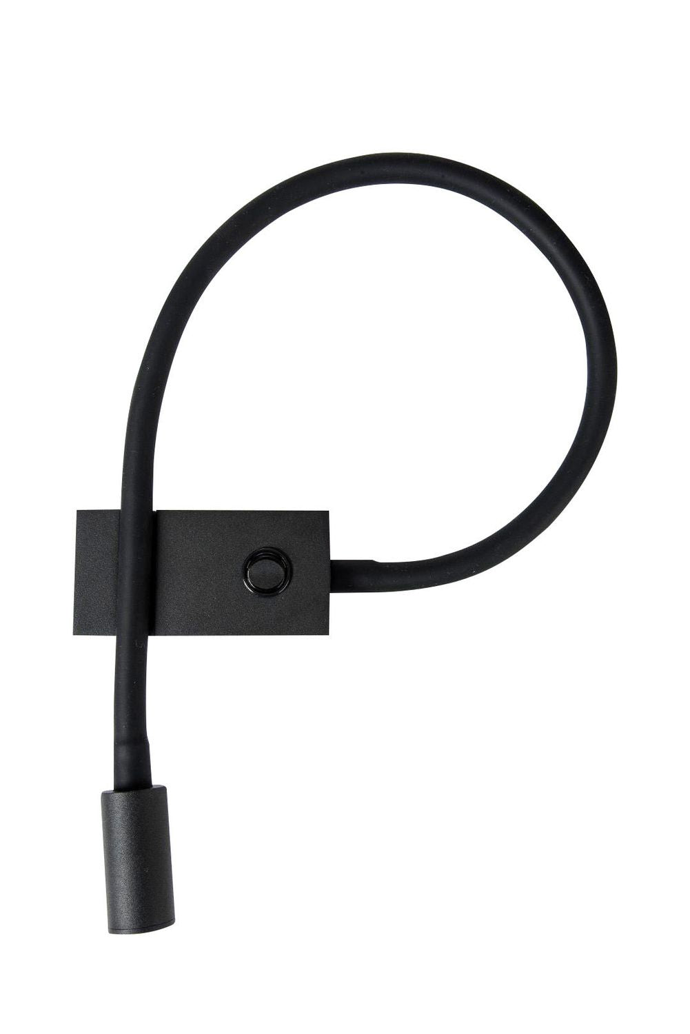 Produit de face sur fond blanc, bras flexible noir formant une boucle