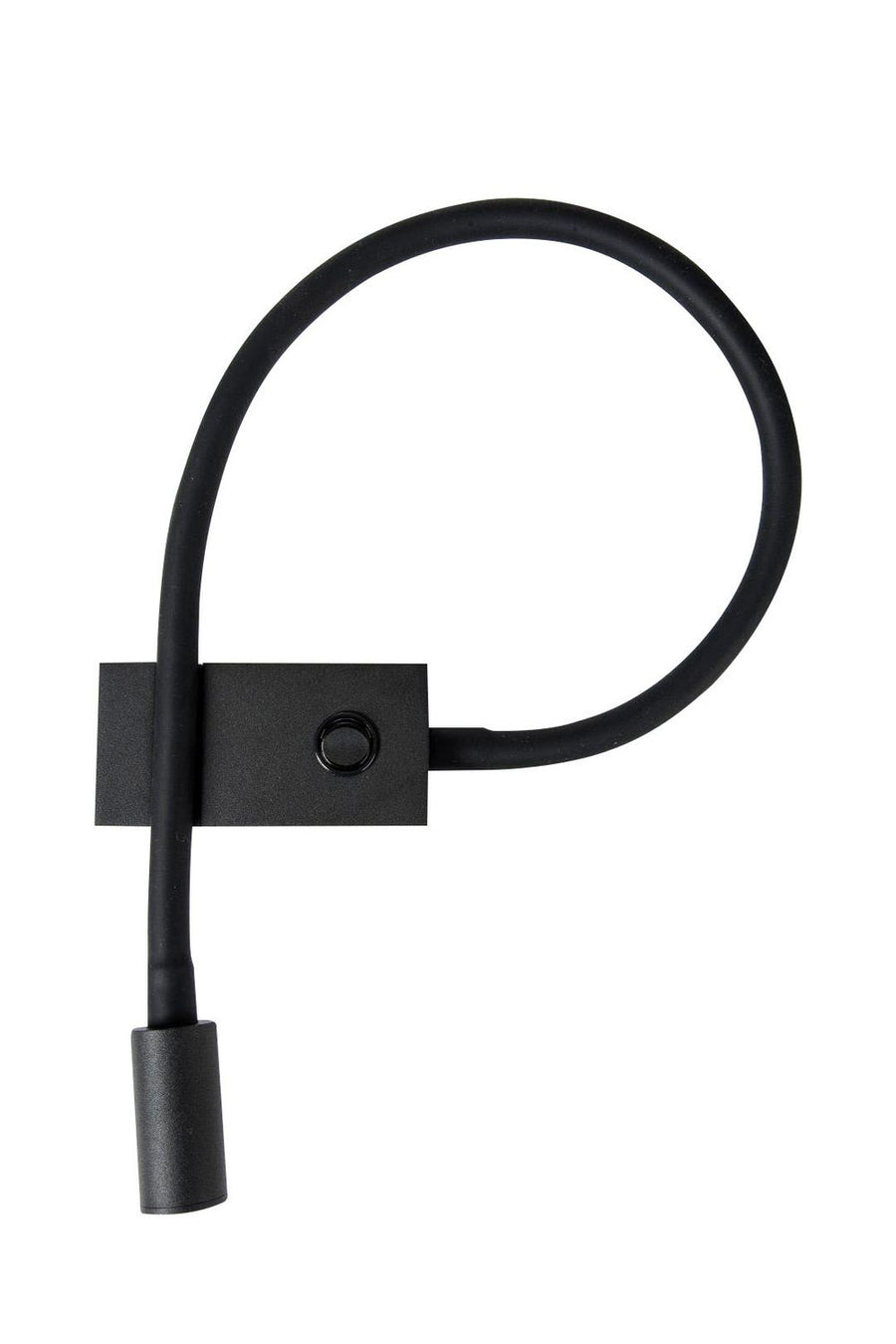 Produit de face sur fond blanc, bras flexible noir formant une boucle