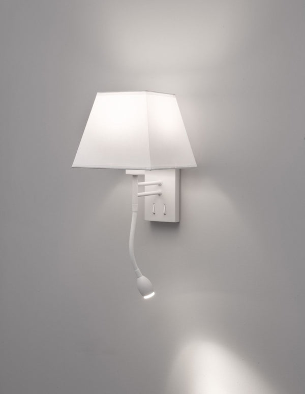 Applique murale Valencia 2 lumières blanche, tissu