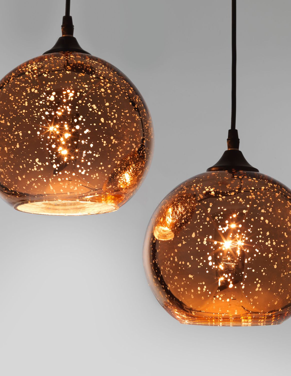 Suspension Blaze 3 lumières noire, verre