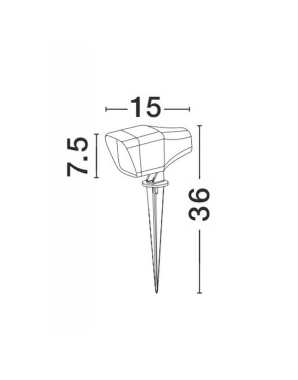 Projecteur extérieur Inside gris, verre, H 36 cm