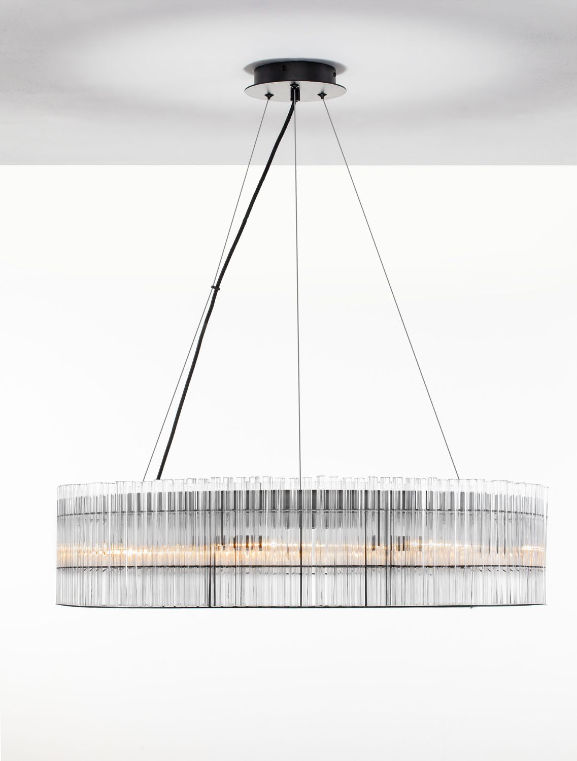 Suspension Barok 9 lumières noire, verre