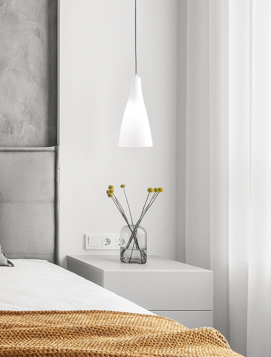 Suspension Livtar blanche, verre
