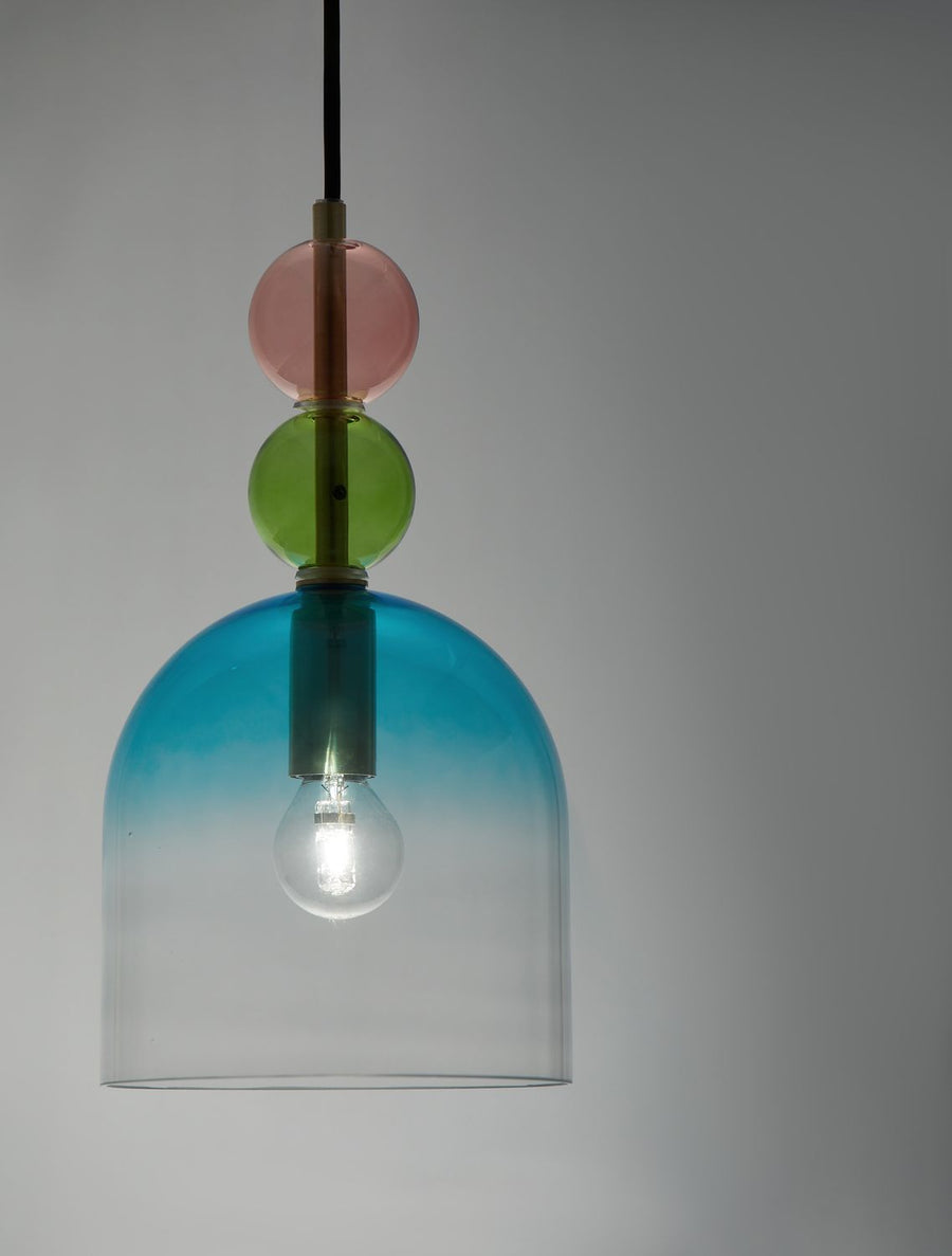 Suspension Murano dorée, verre, H 184,5 cm