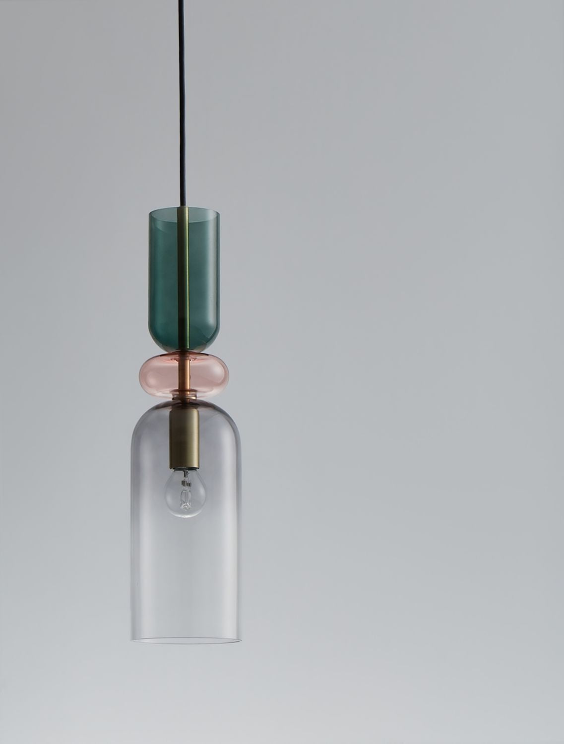 Suspension Murano dorée, verre, H 198 cm