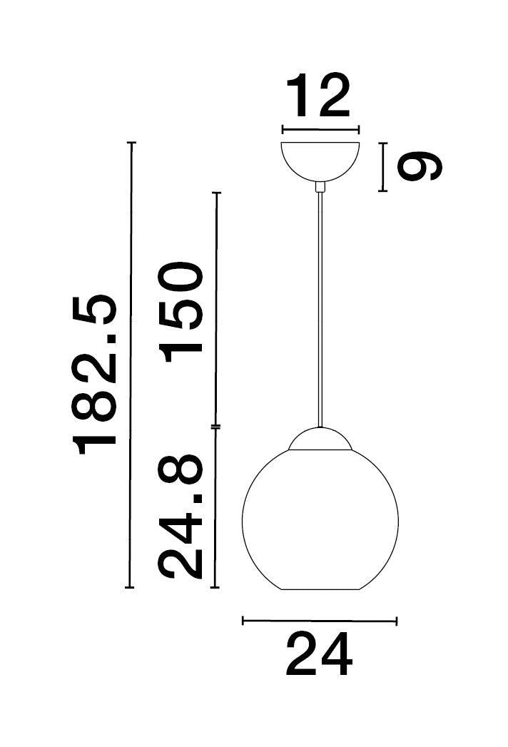 Suspension Midori dorée, verre