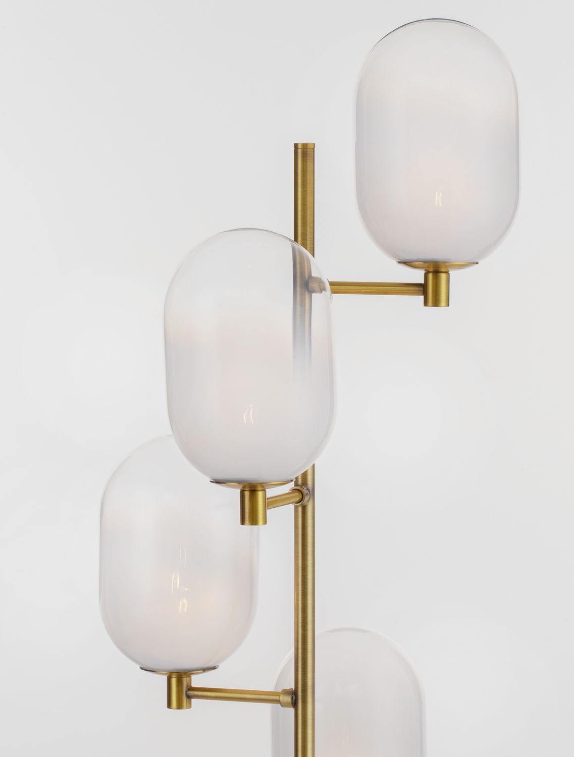 Lampadaire Balor 4 lumières doré, verre