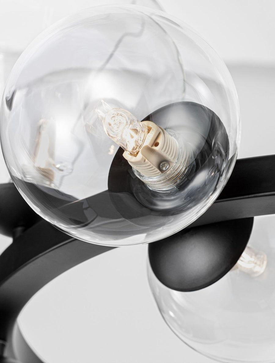 Suspension Odillia 11 lumières noire, verre (9009249)