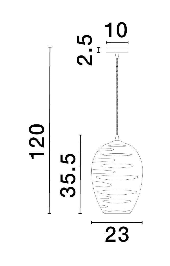 Suspension Evleen noire, verre (9009259)