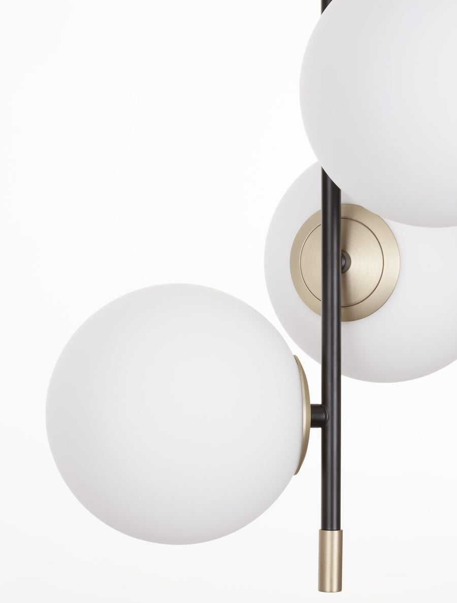 Suspension GIT 3 lumières dorée, verre