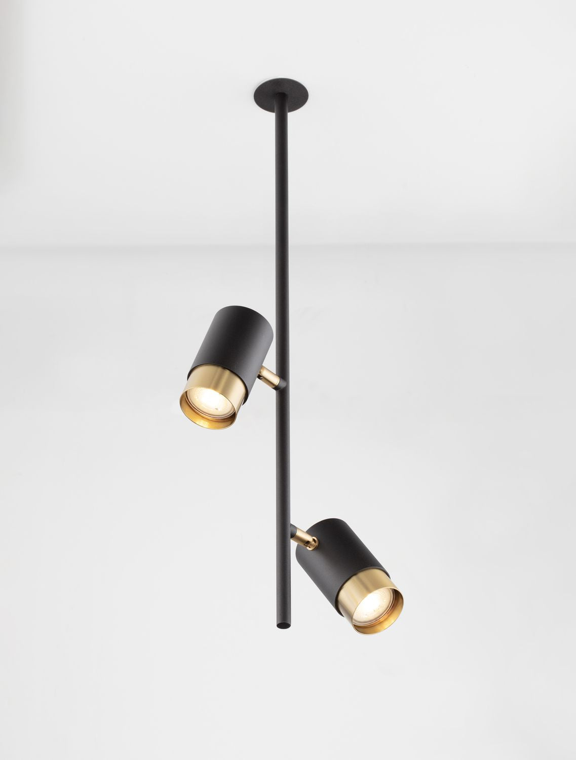 Suspension Pongo 2 lumières noire, H 64,6 cm
