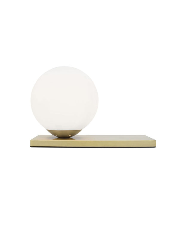 Lampe à poser Juliet dorée, verre, L 26 cm