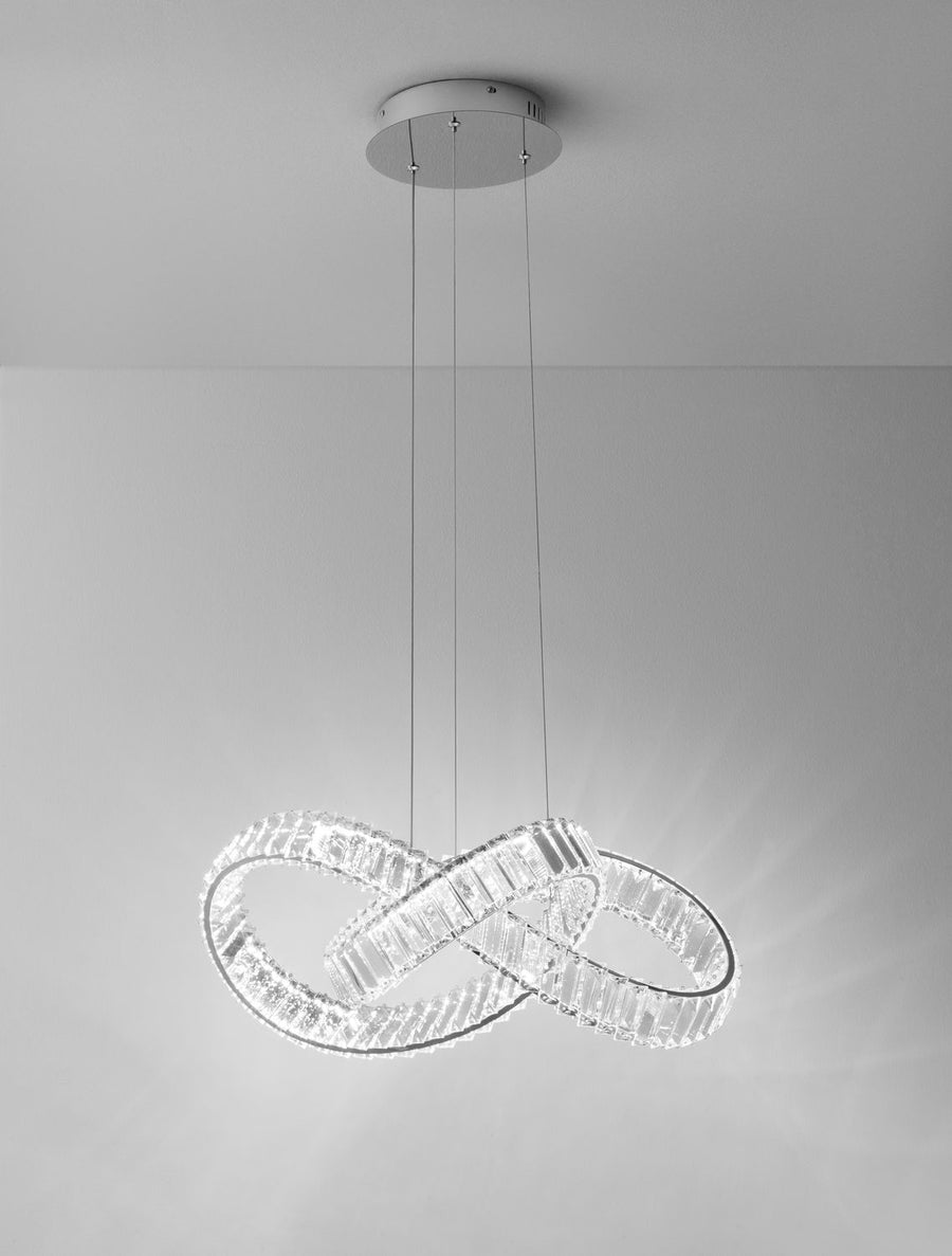 Suspension Conceto chromée, cristal (9019723)
