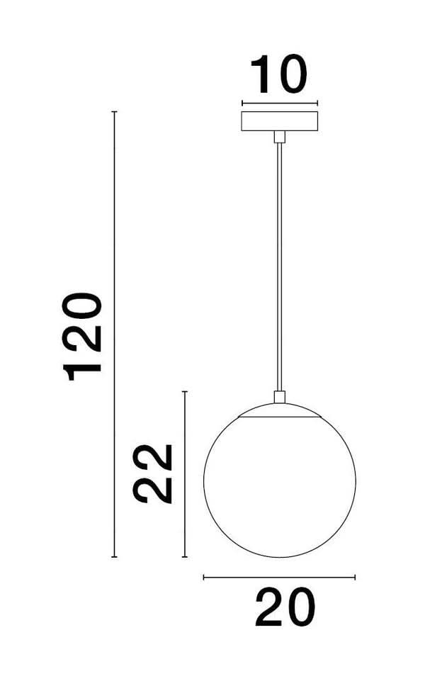 Suspension Vita dorée, verre (9028837)