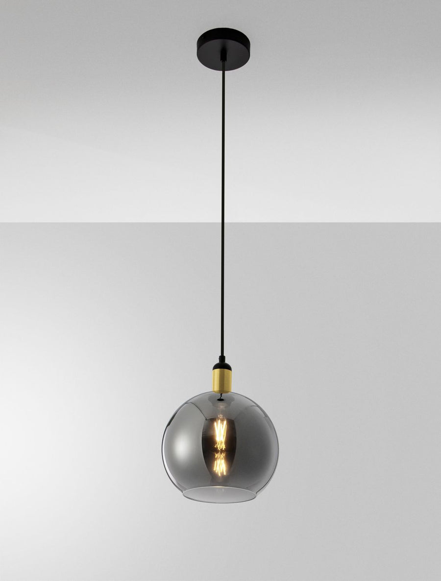 Suspension Mirro dorée, verre