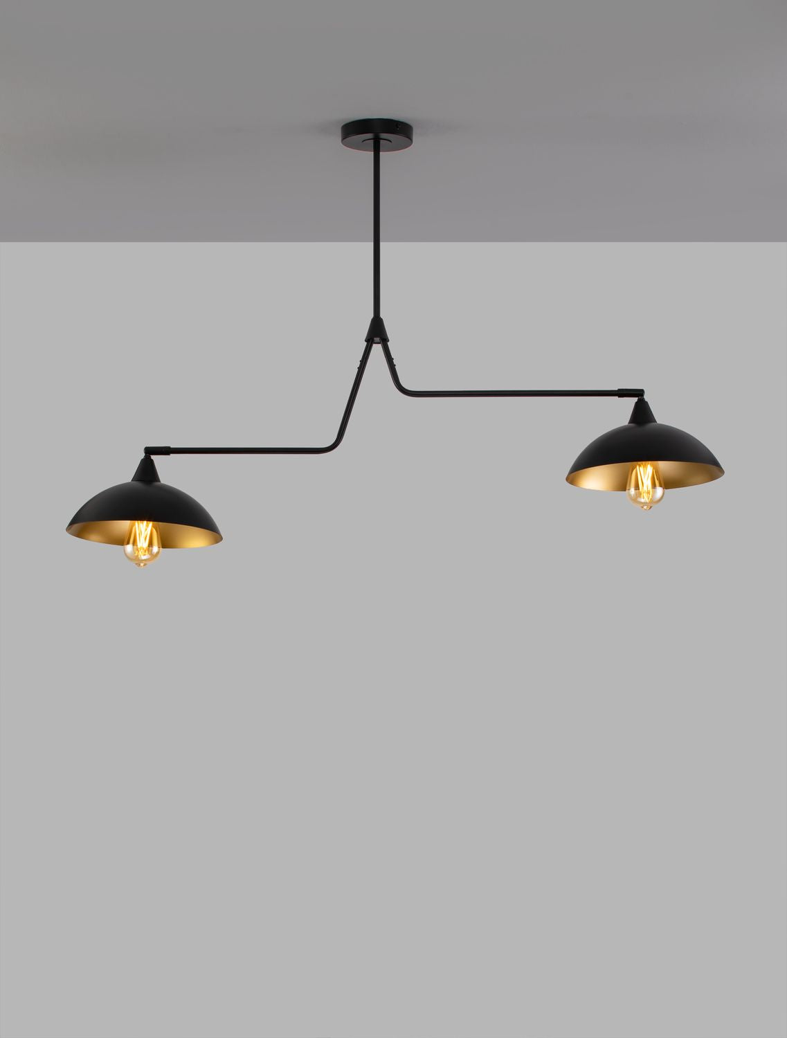 Suspension Mirba 2 lumières noire