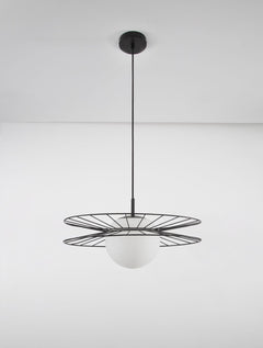 Suspension Ellery noire, verre