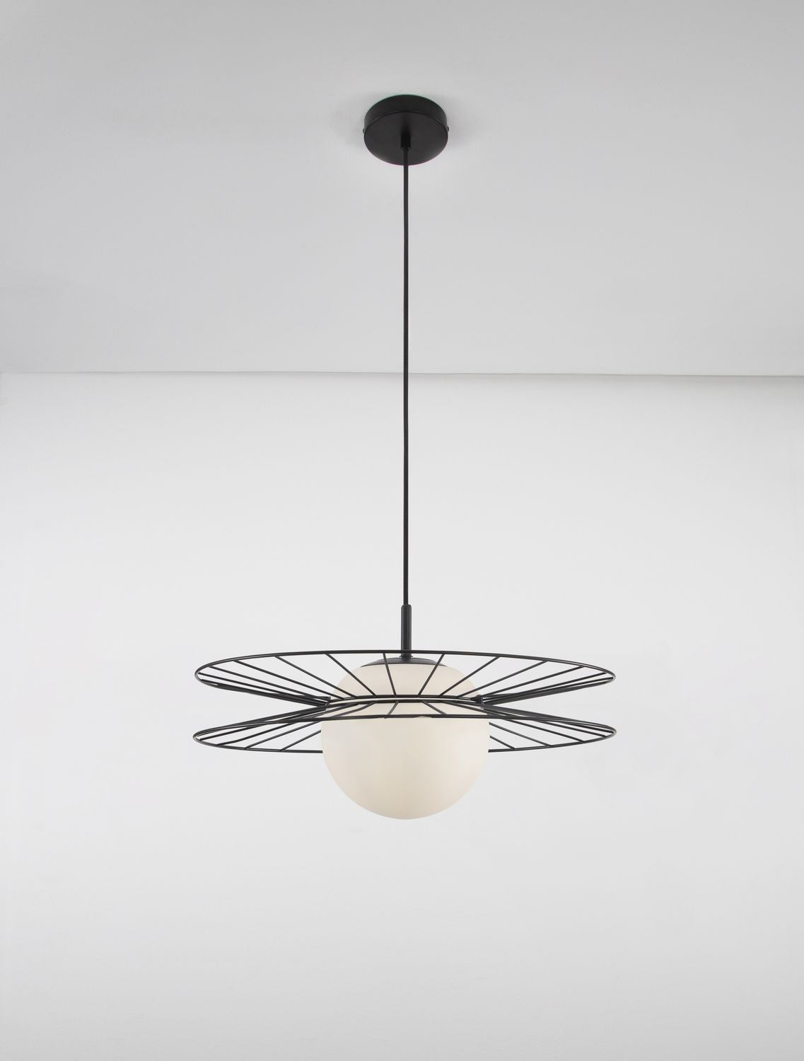 Suspension Ellery noire, verre