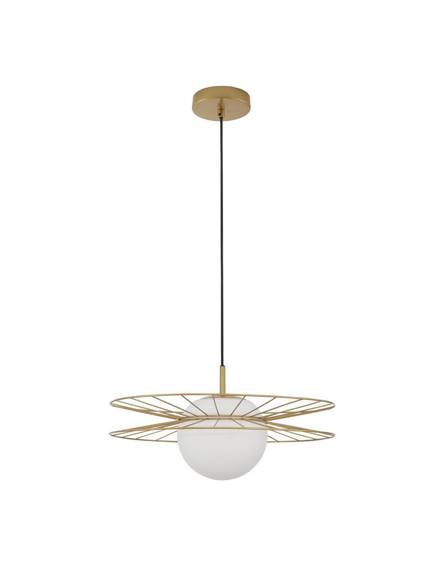 Suspension Ellery dorée, verre