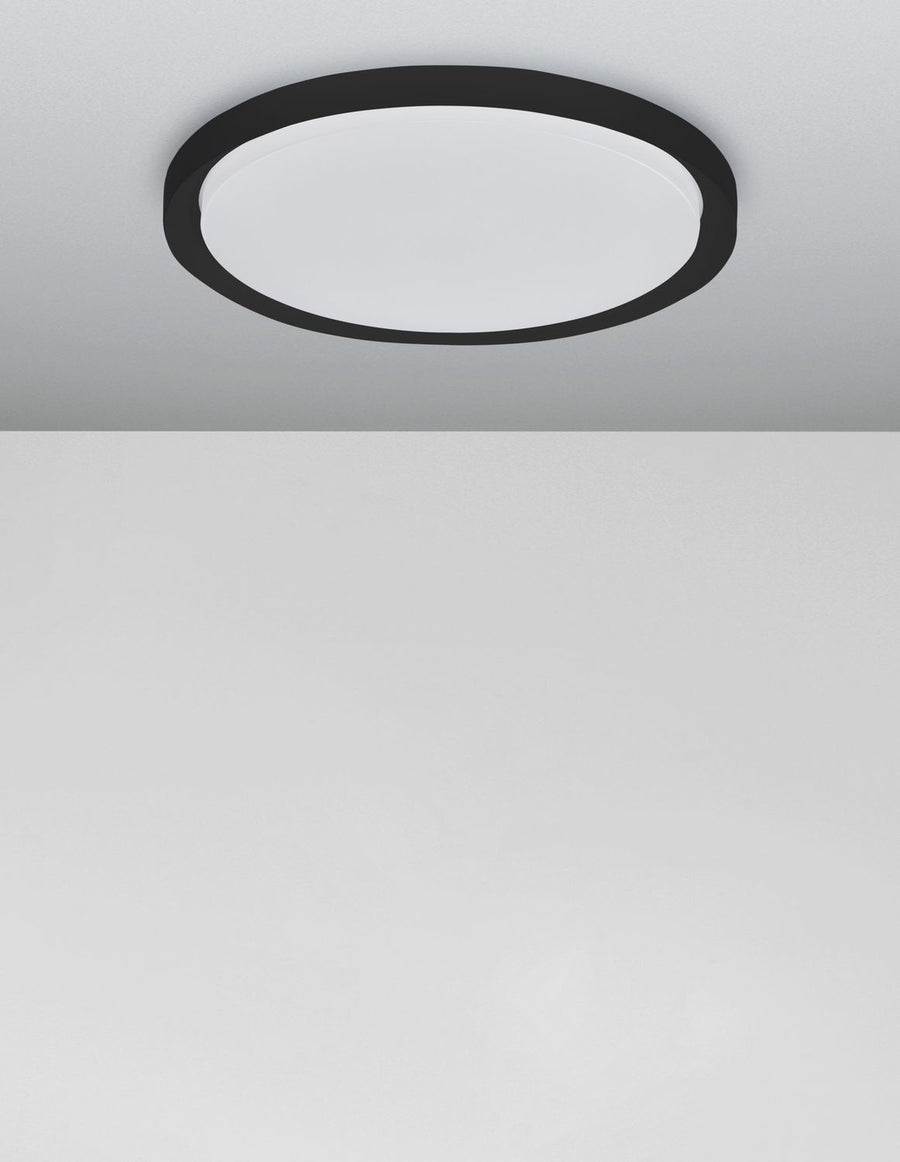 Plafonnier Troy noir, Ø 56 cm