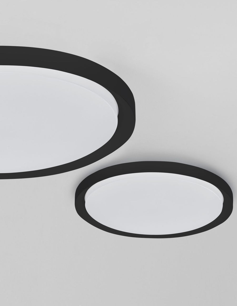 Plafonnier Troy noir, Ø 56 cm