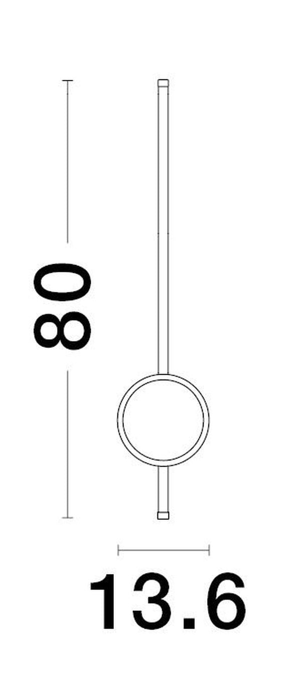Applique murale Clock noire, H 80 cm