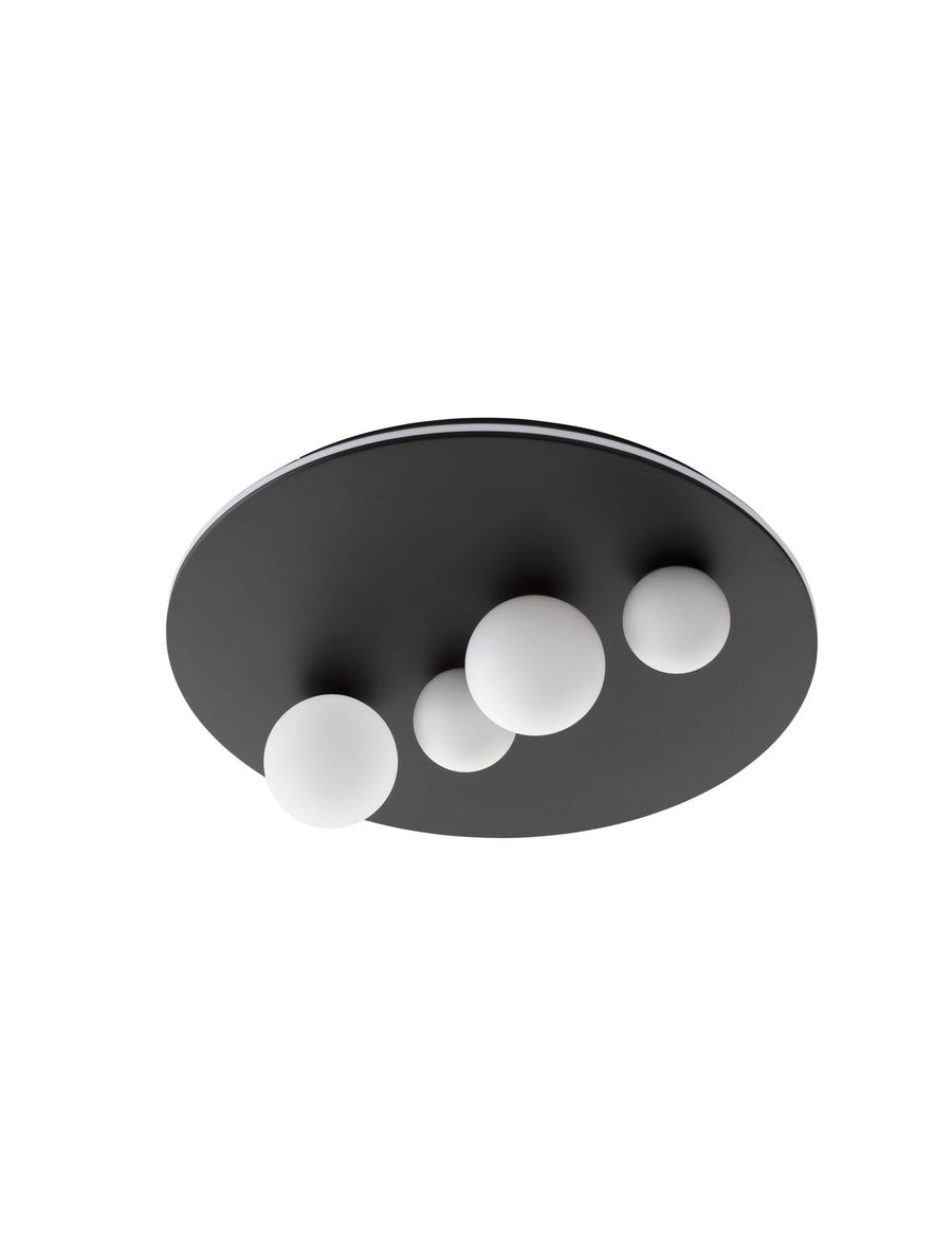 Plafonnier Velna noir, verre, Ø 62,2 cm