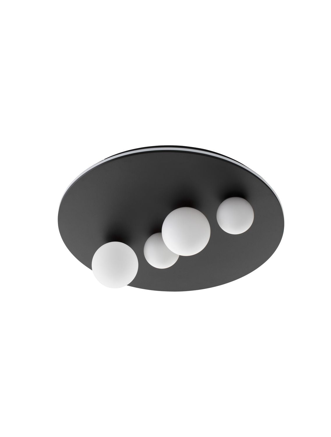 Plafonnier Velna noir, verre, Ø 62,2 cm