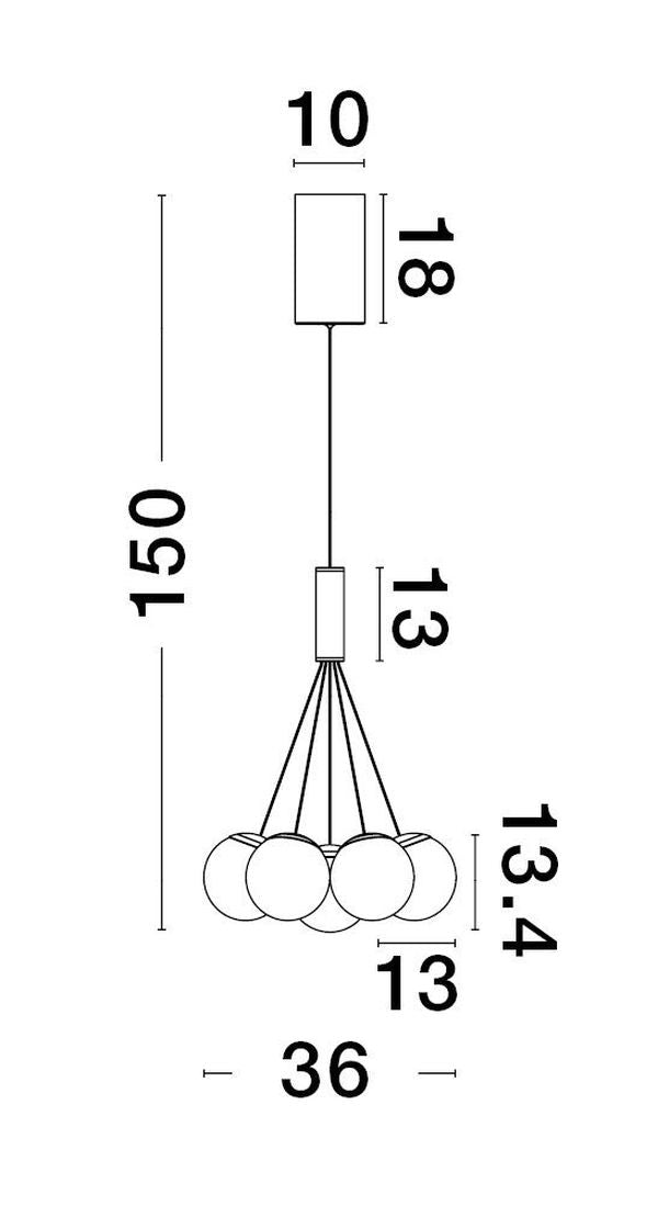 Suspension Nuvole noire, verre (9061433)