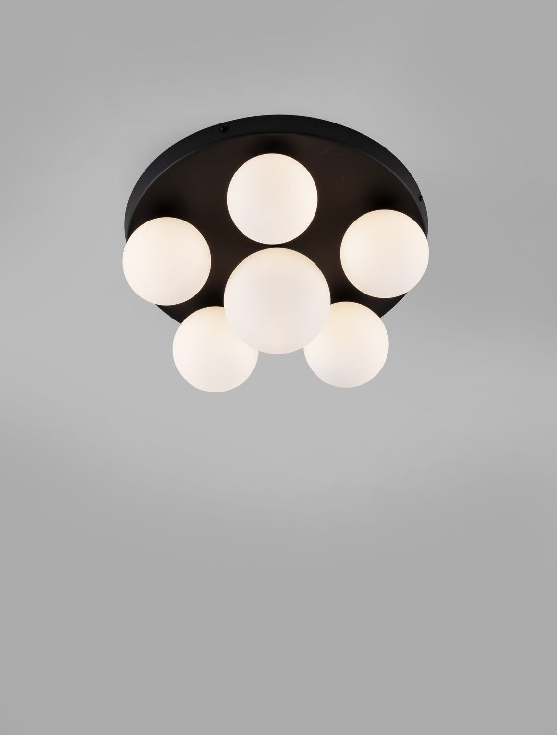 Plafonnier Edem 6 lumières noir, verre