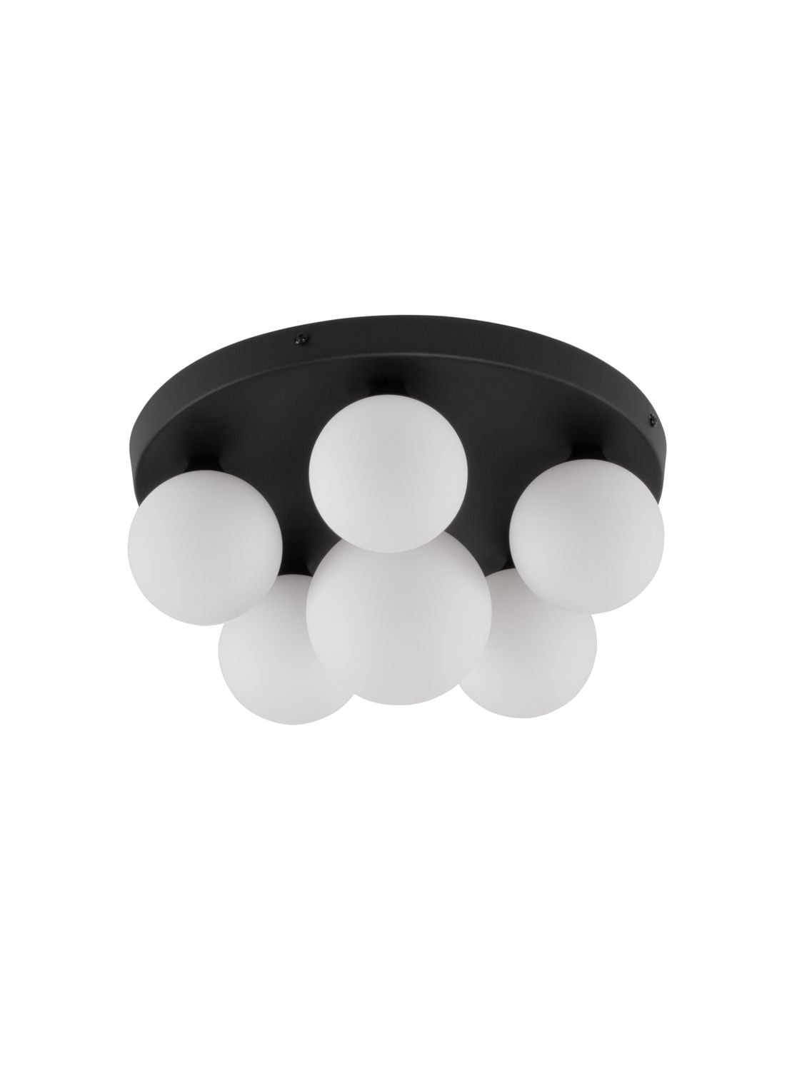 Plafonnier Edem 6 lumières noir, verre
