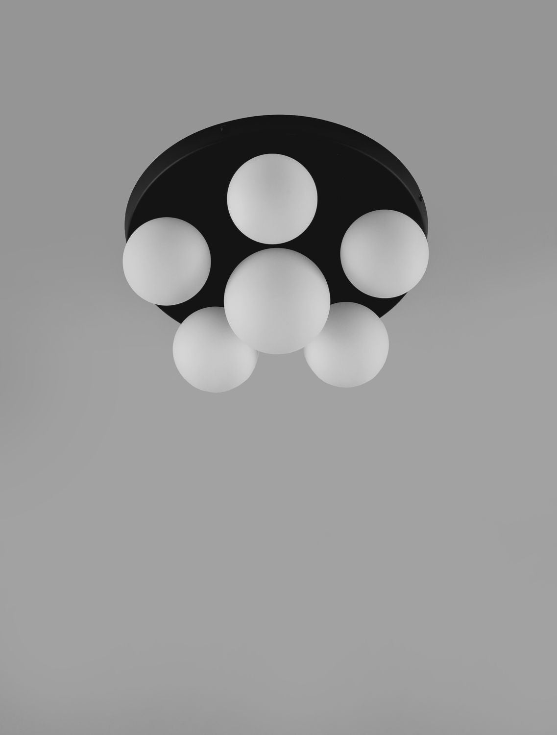 Plafonnier Edem 6 lumières noir, verre