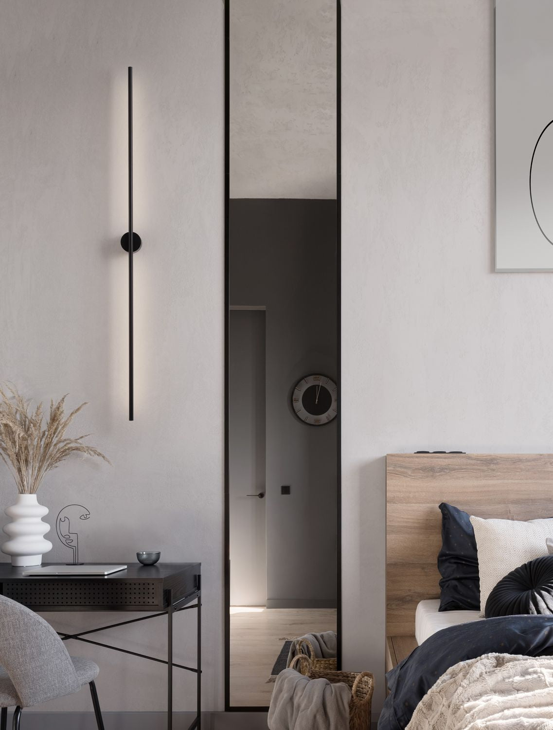 Applique murale Aden noire, H 120 cm (9081103)