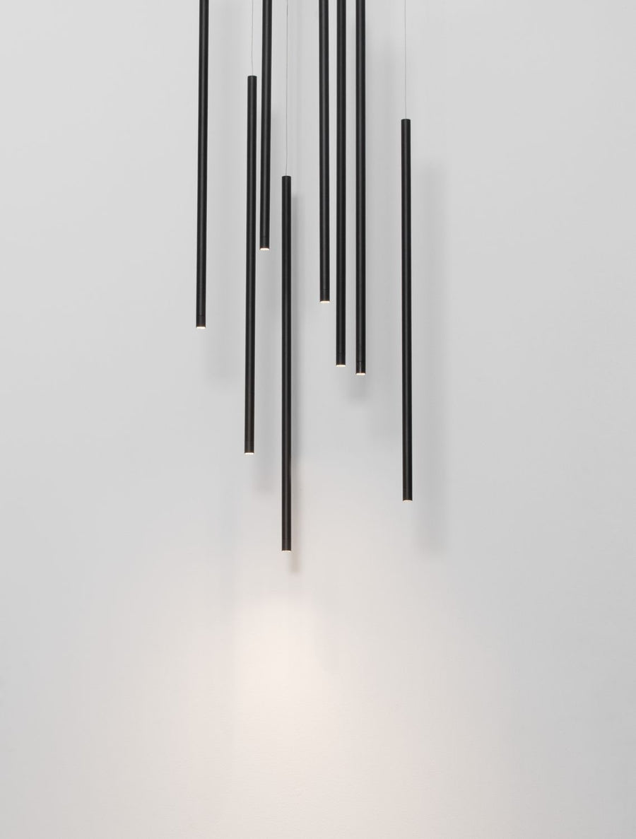 Suspension Elettra noire, H 100 cm