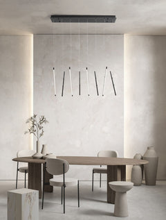 Suspension Elettra noire, H 120 cm